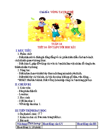 Kế hoạch bài dạy Âm nhạc Tiểu học - Tuần 16 - Phan Tuấn Dũng