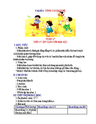 Kế hoạch bài dạy Âm nhạc Tiểu học - Tuần 17 - Phan Tuấn Dũng