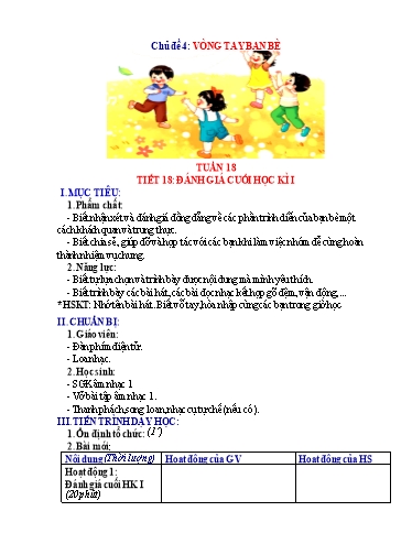 Kế hoạch bài dạy Âm nhạc Tiểu học - Tuần 18 - Phan Tuấn Dũng