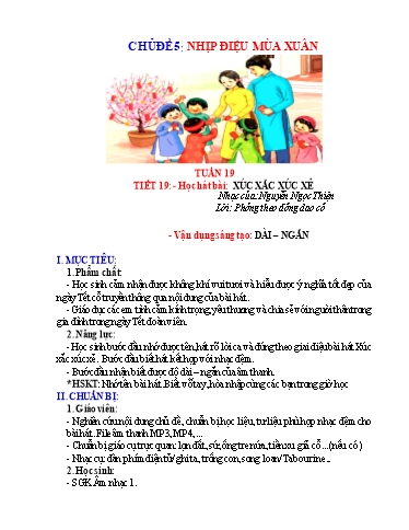 Kế hoạch bài dạy Âm nhạc Tiểu học - Tuần 19 - Phan Tuấn Dũng