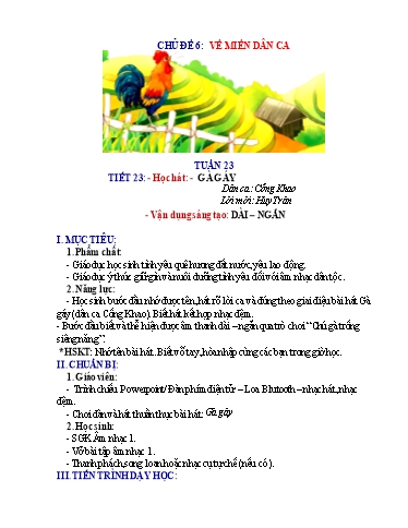 Kế hoạch bài dạy Âm nhạc Tiểu học - Tuần 23 - Phan Tuấn Dũng