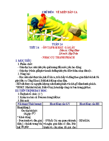 Kế hoạch bài dạy Âm nhạc Tiểu học - Tuần 24 - Phan Tuấn Dũng