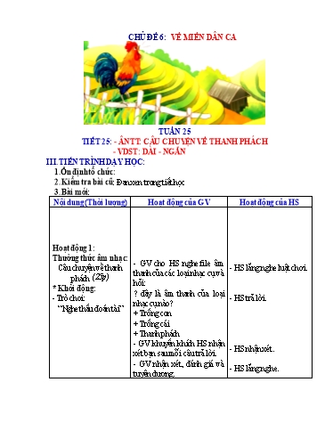 Kế hoạch bài dạy Âm nhạc Tiểu học - Tuần 25 - Phan Tuấn Dũng