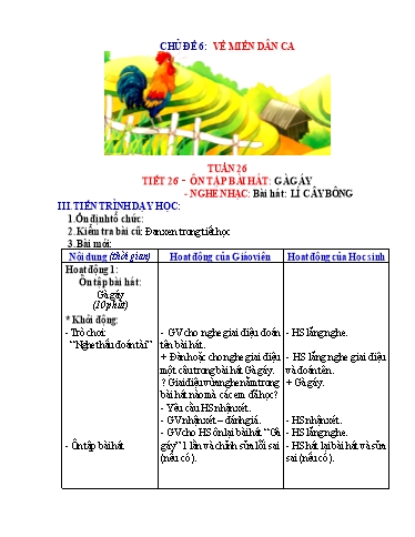 Kế hoạch bài dạy Âm nhạc Tiểu học - Tuần 26 - Phan Tuấn Dũng