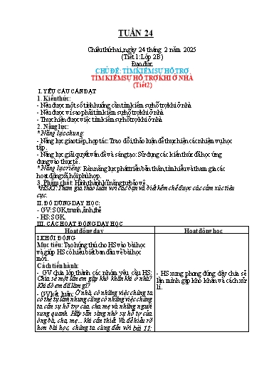 Kế hoạch bài dạy Đạo đức 2 + Giáo dục thể chất 1 - Tuần 24 - Năm học 2024-2025 - Đặng Thị Vân Anh