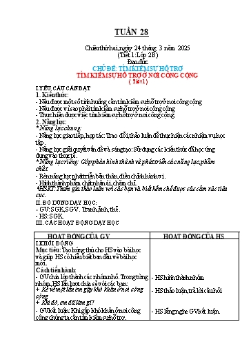 Kế hoạch bài dạy Đạo đức 2 + Giáo dục thể chất 1 - Tuần 28 - Năm học 2024-2025 - Đặng Thị Vân Anh