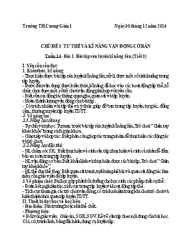 Kế hoạch bài dạy Giáo dục thể chất 5 - Tuần 17 - Năm học 2024-2025 - Trần Anh Liễu