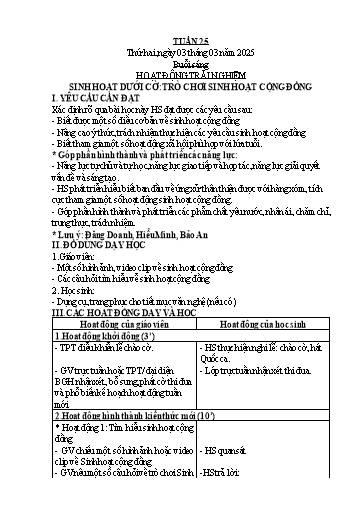 Kế hoạch bài dạy Lớp 1 - Tuần 25 - Năm học 2024-2025 - Trần Thị Hoài Nam