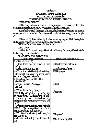 Kế hoạch bài dạy Lớp 3 - Tuần 17 - Năm học 2024-2025 - Nguyễn Thị Song