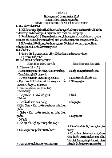 Kế hoạch bài dạy Lớp 3 - Tuần 21 - Năm học 2024-2025 - Nguyễn Thị Việt Hà