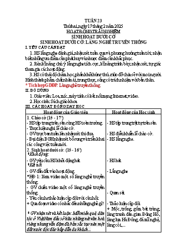 Kế hoạch bài dạy Lớp 3 - Tuần 23 - Năm học 2024-2025 - Trần Thị Hồng Thanh