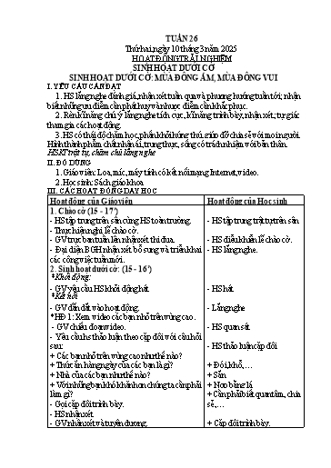 Kế hoạch bài dạy Lớp 3 - Tuần 26 - Năm học 2024-2025 - Ngô Thị Thu