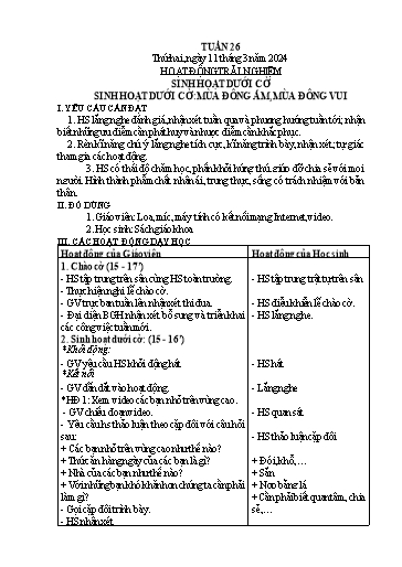 Kế hoạch bài dạy Lớp 3 - Tuần 26 - Năm học 2024-2025 - Nguyễn Thị Diệu Huyền
