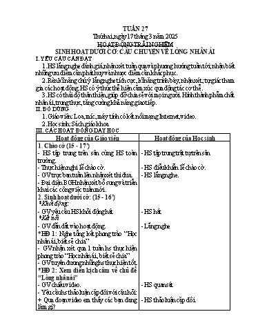 Kế hoạch bài dạy Lớp 3 - Tuần 27 - Năm học 2024-2025 - Phan Thị Hồng