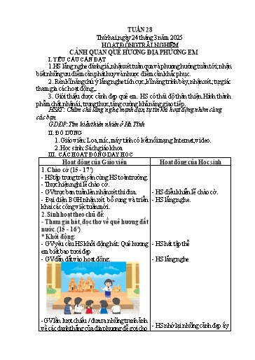 Kế hoạch bài dạy Lớp 3 - Tuần 28 - Năm học 2024-2025 - Ngô Thị Thu