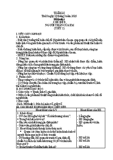 Kế hoạch bài dạy Mĩ thuật 1 - Tuần 27 - Năm học 2024-2025 - Phan Thị Huyên