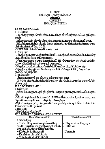 Kế hoạch bài dạy Mĩ thuật 3 - Tuần 23 - Năm học 2024-2025 - Phan Thị Huyên