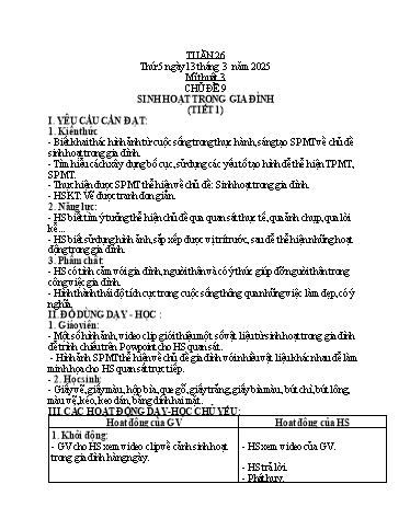 Kế hoạch bài dạy Mĩ thuật 3 - Tuần 26 - Năm học 2024-2025 - Phan Thị Huyên