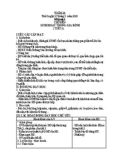 Kế hoạch bài dạy Mĩ thuật 3 - Tuần 28 - Năm học 2024-2025 - Phan Thị Huyên
