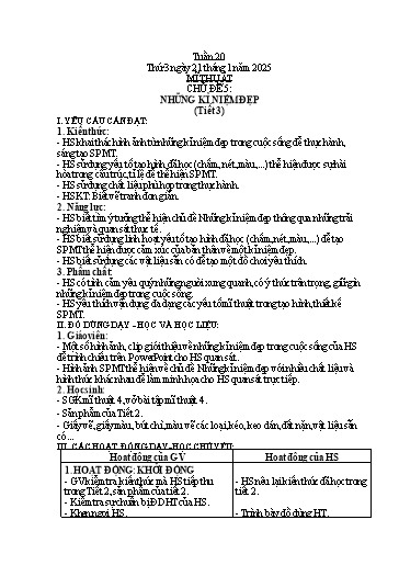 Kế hoạch bài dạy Mĩ thuật 4 - Tuần 20 - Năm học 2024-2025 - Phan Thị Huyên