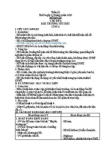 Kế hoạch bài dạy Mĩ thuật 4 - Tuần 22 - Năm học 2024-2025 - Phan Thị Huyên