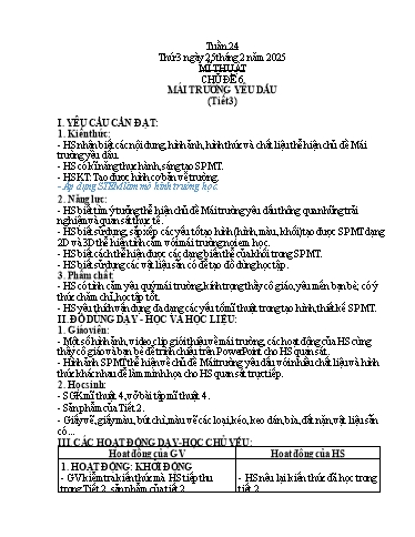 Kế hoạch bài dạy Mĩ thuật 4 - Tuần 24 - Năm học 2024-2025 - Phan Thị Huyên