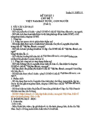 Kế hoạch bài dạy Mĩ thuật Lớp 2+5 + Giáo dục thể chất Lớp 4 - Tuần 27 - Hoàng Trí Chiến