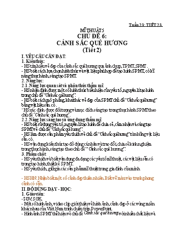 Kế hoạch bài dạy Mĩ thuật Lớp 2+5 + Giáo dục thể chất Lớp 4 - Tuần 23 - Hoàng Trí Chiến