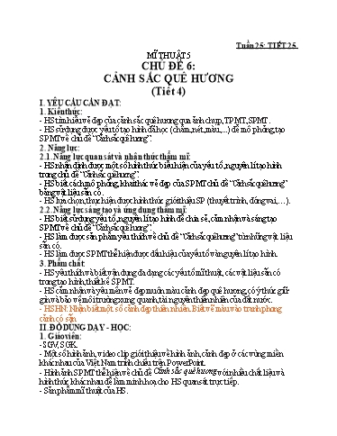 Kế hoạch bài dạy Mĩ thuật Lớp 2+5 + Giáo dục thể chất Lớp 4 - Tuần 25 - Hoàng Trí Chiến