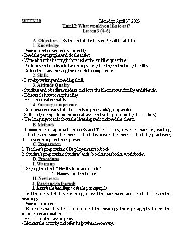 Kế hoạch bài dạy Tiếng Anh 5 - Tuần 29 - Năm học 2022-2023 - Nguyễn Thị Mỹ Hiền