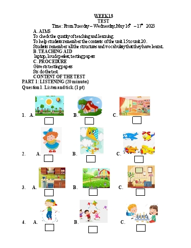 Kế hoạch bài dạy Tiếng Anh Lớp 3 - Tuần 35 - Năm học 2022-2023 - Nguyễn Thị Hồng Thắm