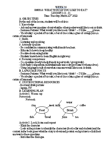Kế hoạch bài dạy Tiếng Anh Lớp 5 - Tuần 25 - Năm học 2021-2022 - Nguyễn Thị Hồng Thắm
