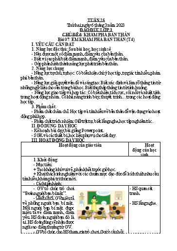 Kế hoạch bài dạy Tiểu học - Tuần 25 - Năm học 2022-2023 - Nguyễn Thị Hồng Thắm