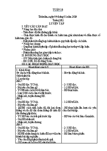 Kế hoạch bài dạy Toán Lớp 1+2 - Tuần 18 - Năm học 2023-2024 - Nguyễn Thị Minh Tâm