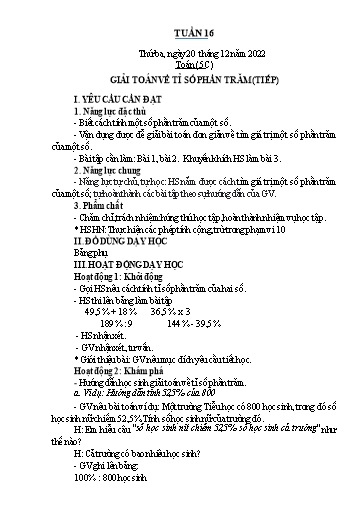 Kế hoạch bài dạy Toán Lớp 2+5 - Tuần 16 - Năm học 2022-2023 - Nguyễn Thị Minh Tâm
