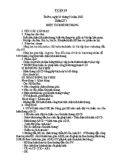 Kế hoạch bài dạy Toán Lớp 2+5 - Tuần 19 - Năm học 2022-2023 - Nguyễn Thị Minh Tâm