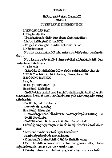 Kế hoạch bài dạy Toán Lớp 2+5 - Tuần 21 - Năm học 2022-2023 - Nguyễn Thị Minh Tâm