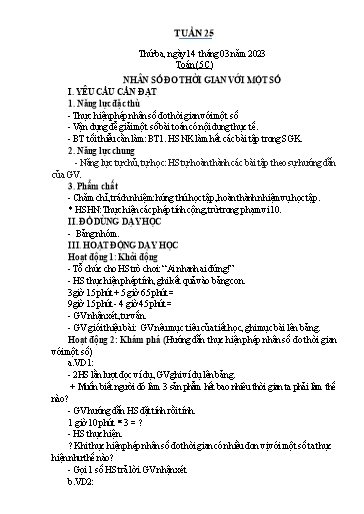 Kế hoạch bài dạy Toán Lớp 2+5 - Tuần 26 - Năm học 2022-2023 - Nguyễn Thị Minh Tâm
