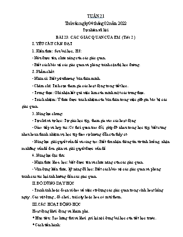 Kế hoạch bài dạy Toán + Tự nhiên xã hội 1 - Tuần 21 - Năm học 2021-2022 - Nguyễn Thị Minh Tâm