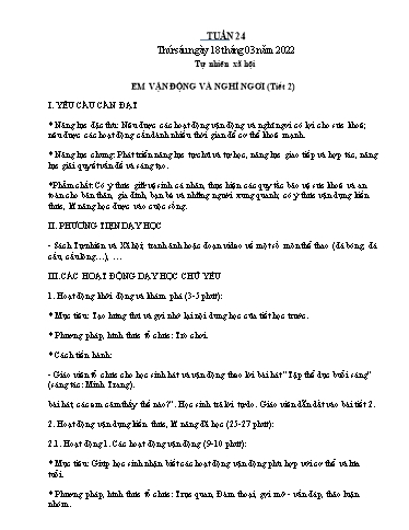 Kế hoạch bài dạy Toán + Tự nhiên xã hội 1 - Tuần 24 - Năm học 2021-2022 - Nguyễn Thị Minh Tâm