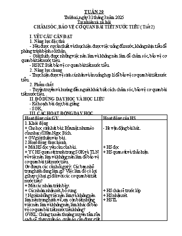 Kế hoạch bài dạy Tự nhiên & Xã hội 2 - Tuần 29 - Năm học 2024-2025 - Nguyễn Thị Minh Tâm