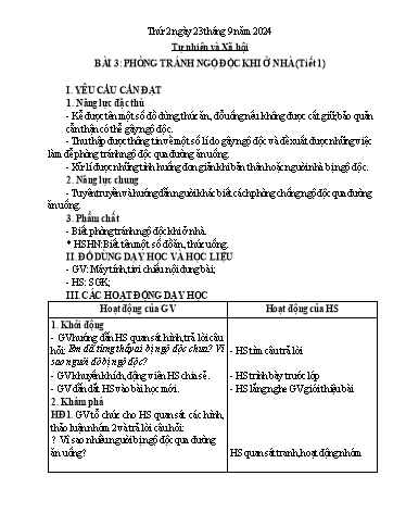 Kế hoạch bài dạy Tự nhiên & Xã hội 2 - Tuần 3 - Năm học 2024-2025 - Nguyễn Thị Minh Tâm